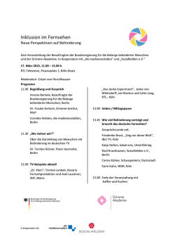 Inklusion im Fernsehen - Grimme
