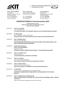 Vortragsprogramm im Sommersemester 2015