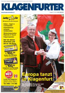 Europa tanzt in Klagenfurt - Die Kärntner Regionalmedien