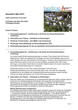Newsletter März 2015 - bei Arbeit und Leben Hamburg