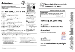 Gottesdienste - Kirchengemeinde Schwabach