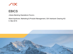 EBICS - SIX Interbank Clearing