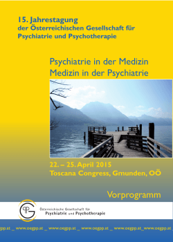 Psychiatrie in der Medizin Medizin in der Psychiatrie Vorprogramm