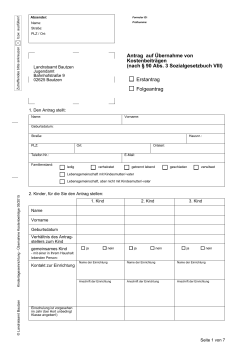Antrag auf &Uuml;bernahme von Kostenbeitr&auml;gen (nach &sect; 90 Abs. 3