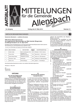 Ausgabe 27. März 2015 - KW 13