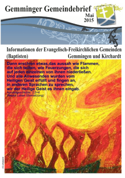 Gemminger Gemeindebrief Mai 2015 - EFG