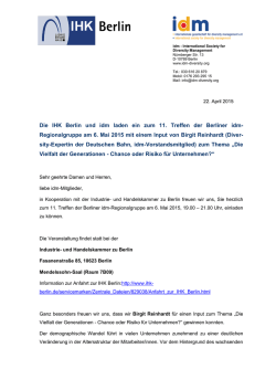 idm & IHK Berlin Kooperationsveranstaltung