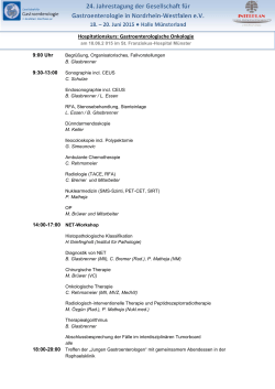 Hospitationskurs: Gastroenterologische Onkologie