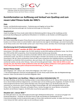 Kurzinformation Fitness Guide Stand Mai 2015