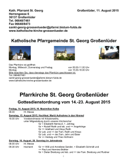 Gottesdienstordnung - Pfarrgemeinde St. Georg, Großenlüder