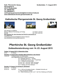 Gottesdienstordnung - Pfarrgemeinde St. Georg, Gro&szlig;enl&uuml;der