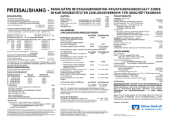 PREISAUSHANG - REGELSÄTZE IM STANDARDISIERTEN