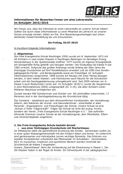 Informationen zu Stellenausschreibung