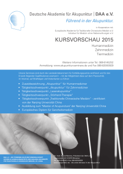 KURSVORSCHAU 2015 - Deutsche Akademie für Akupunktur
