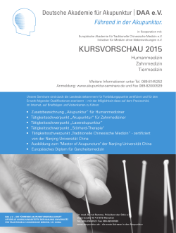 Kursvorschau 2015 der DAA e.V. - akupunktur