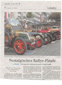Siegener Zeitung 11.05.2015 - Nostalgisches Rallye-Finale