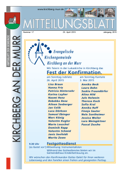 Mitteilungsblatt Nr. 17/2015 - Gemeinde Kirchberg an der Murr