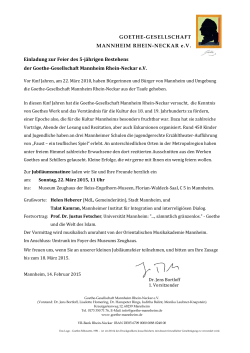 Einladung Jubiläumsmatinee 22.3.2015 - Goethe