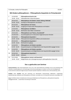 Mit Kindern philosophieren – Philosophische