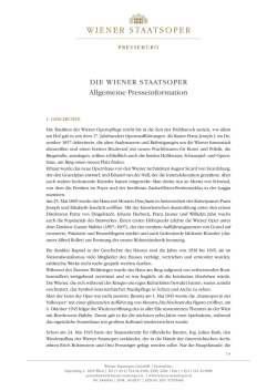 DIE WIENER STAATSOPER Allgemeine Presseinformation