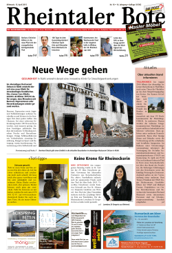 Neue Wege gehen - Aktuelle Ausgabe