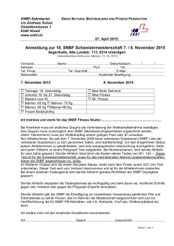 SNBF Schweizermeisterschaft Anmeldung