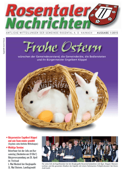 Ausgabe Nr. 1/2015 - Gemeinde Rosental an der Kainach