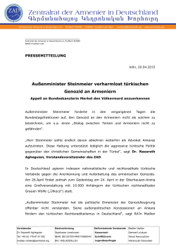2015-04-20 - PM - Zentralrat der Armenier in Deutschland eV