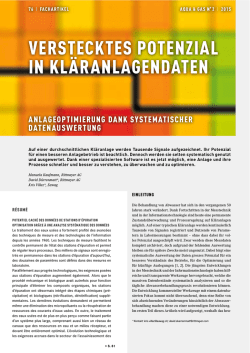 VERSTECKTES POTENZIAL IN KLÄRANLAGENDATEN