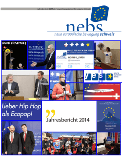 Jahresbericht 2014 - Neue Europäische Bewegung Schweiz