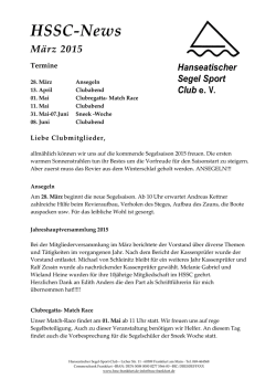 HSSC News M&auml;rz 2015 - Hanseatischer Segel-Sport