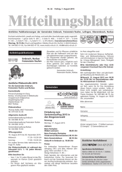 im Mitteilungsblatt