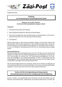 Zäzipost Nr. 4 / April 2015