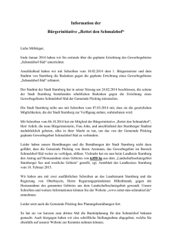 Information der B&uuml;rgerinitiative &bdquo;Rettet den Schmalzhof&ldquo;