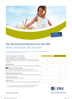 Der Deutschland-Reiseschutz der ERV Neue Leistungen und Services
