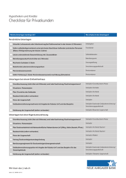Checkliste für Privatkunden