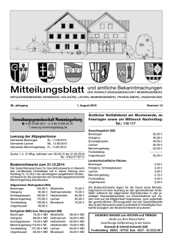Letztes Mitteilungsblatt - Verwaltungsgemeinschaft Memmingerberg