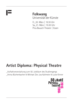 Veranstaltungsprogramm  - Folkwang Universität der Künste