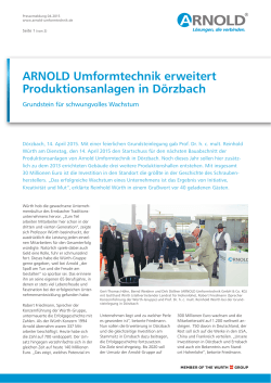 weitere Infos - Arnold Umformtechnik GmbH & Co. KG