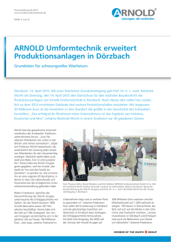 weitere Infos - Arnold Umformtechnik GmbH & Co. KG