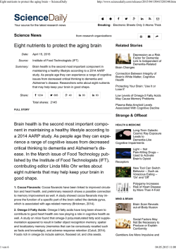 Eight nutrients to protect the aging brain