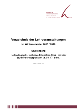Heilpädagogik / Inclusive Education (B.A.)