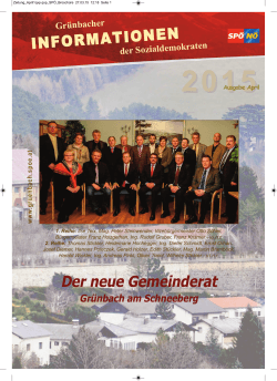 INFORMATIONEN Der neue Gemeinderat - SP Gr&uuml;nbach
