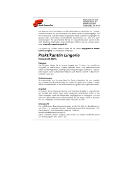 Praktikant/in Lingerie (Pensum 80-100%)
