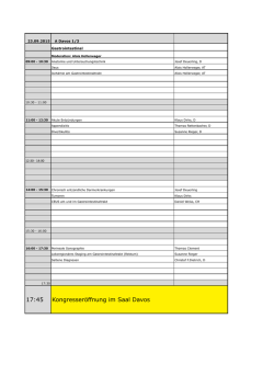 17:45 Kongresseröffnung im Saal Davos