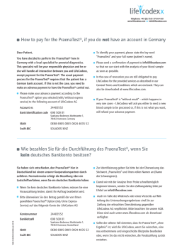 PraenaTest® Anleitung zur Vorauszahlung
