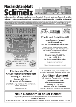 Ausgabe 23/2015 - Gemeinde Schmelz