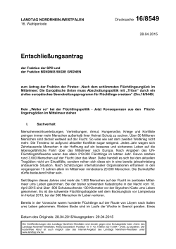 Entschließungsantrag - Bündnis 90/Die Grünen im Landtag NRW