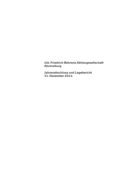Jahresabschluss und Lagebericht 2014