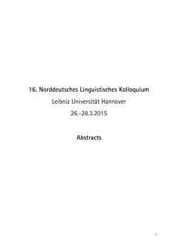 Abstract als PDF herunterladen - 16. NLK 2015